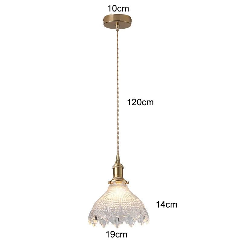 Korean Retro Glass Pendant Light With Wood Accent - Decorbites