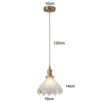 Korean Retro Glass Pendant Light With Wood Accent - Decorbites