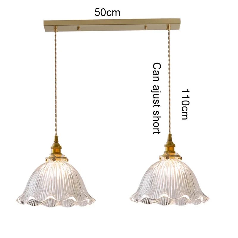 Korean Retro Glass Pendant Light With Wood Accent - Decorbites