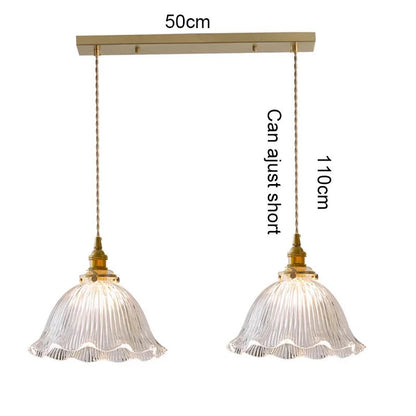 Korean Retro Glass Pendant Light With Wood Accent - Decorbites