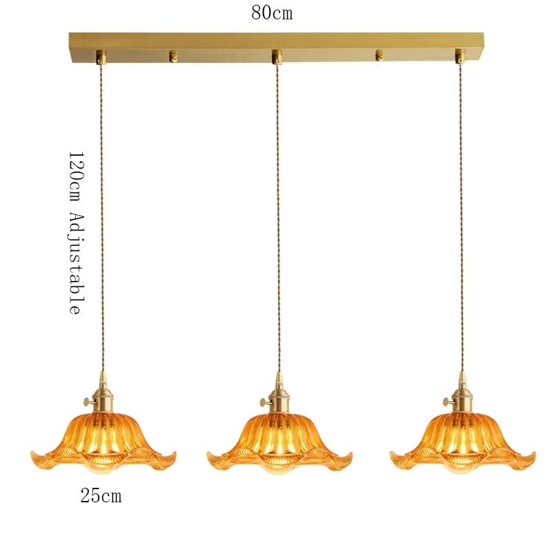 Korean Retro Glass Pendant Light With Wood Accent - Decorbites