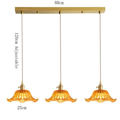Korean Retro Glass Pendant Light With Wood Accent - Decorbites