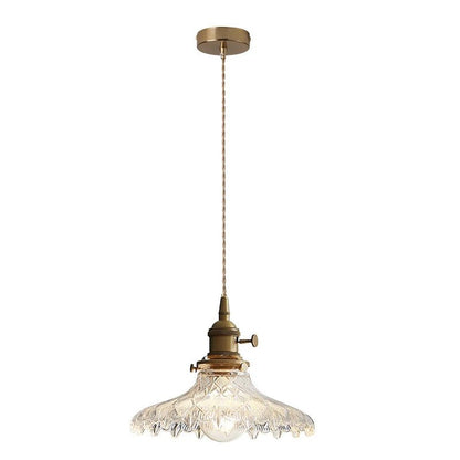 Korean Retro Glass Pendant Light With Wood Accent - Decorbites