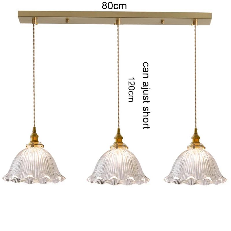 Korean Retro Glass Pendant Light With Wood Accent - Decorbites