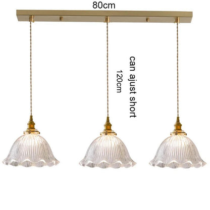 Korean Retro Glass Pendant Light With Wood Accent - Decorbites