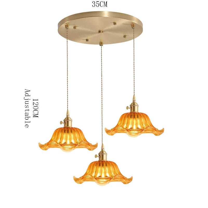 Korean Retro Glass Pendant Light With Wood Accent - Decorbites