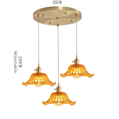 Korean Retro Glass Pendant Light With Wood Accent - Decorbites