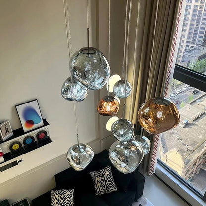 Lava-Inspired Acrylic Pendant Light in Polished Chrome - Decorbites