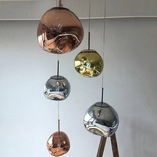 Lava-Inspired Acrylic Pendant Light in Polished Chrome - Decorbites