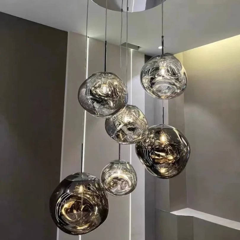 Lava-Inspired Acrylic Pendant Light in Polished Chrome - Decorbites