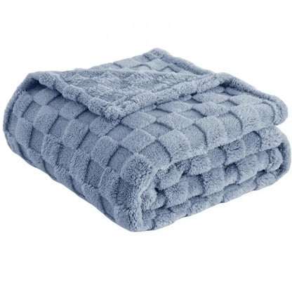 A soft light blue decorbites cozy fluffy quilted plush blanket perfect for living room throw and decorbites cozy use