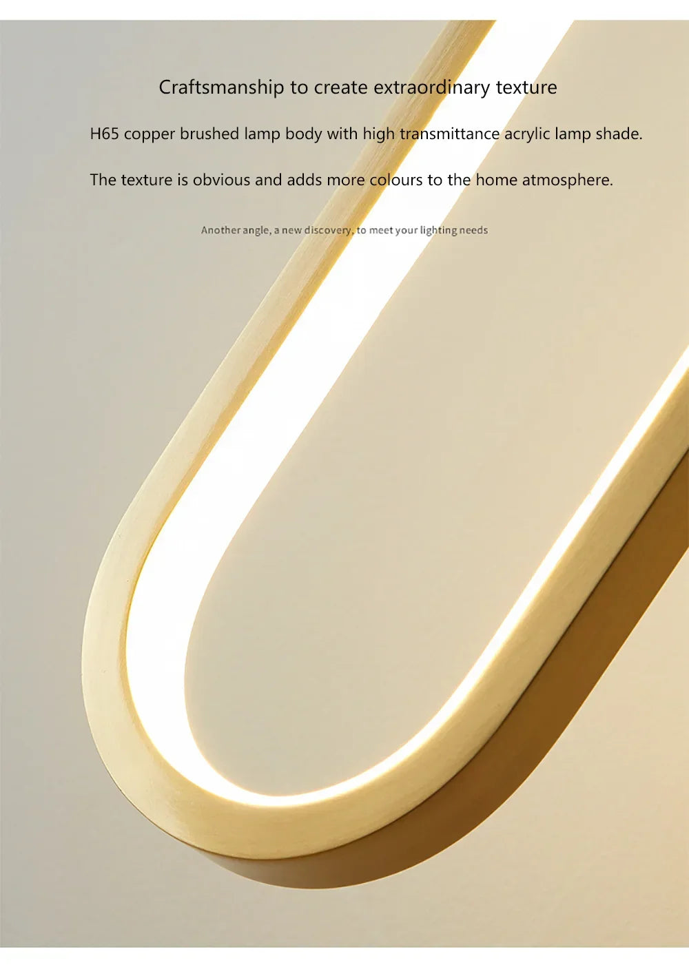 Modern black gold led pendant light with brushed copper body and acrylic shade for bedroom living room decor