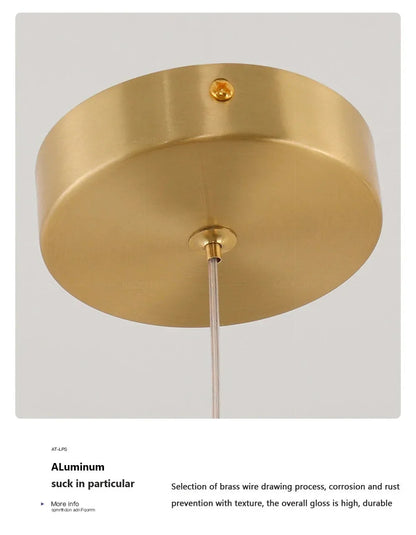 Black gold led pendant light with brushed metal finish and brass wire suspension for indoor living spaces