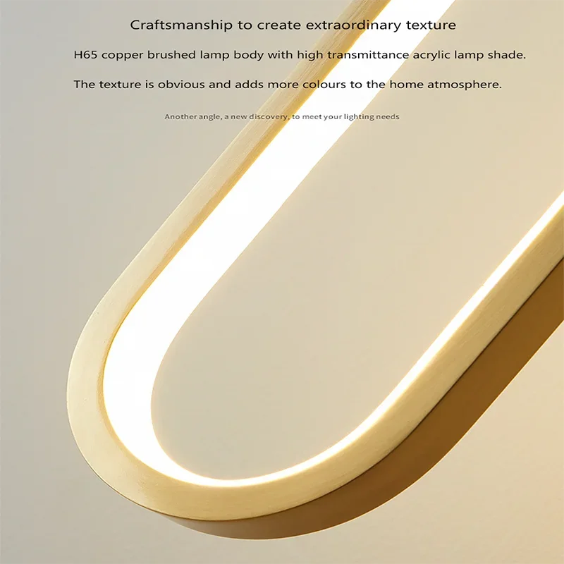 A black gold led pendant light with brushed copper body and acrylic shade emitting warm light for indoor decor