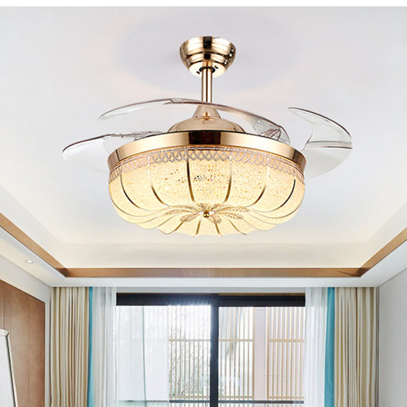 White Modern Ceiling Fan Remote Dining Room