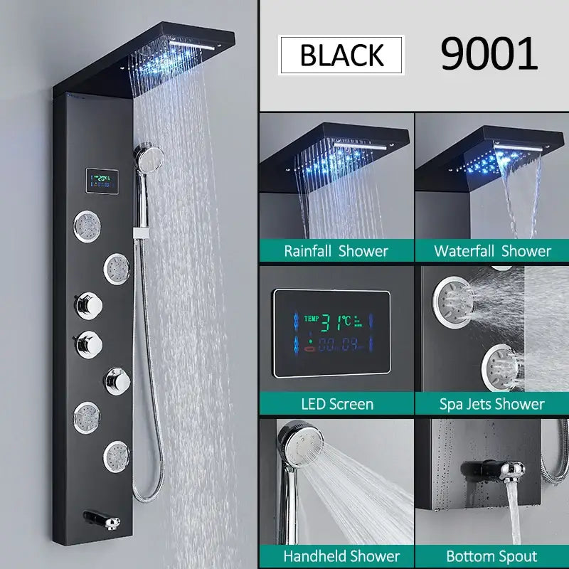 Nickel Rainfall Shower Panel