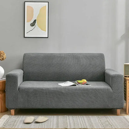 Gray textured sofa cover with subtle checkered pattern by decorbites 3d quilted thicken sofa for living room decor