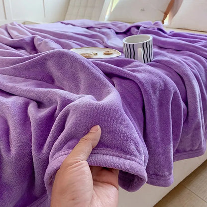 A lavender plush fleece summer blanket with soft texture and ribbed hem for decorbites coral velvet summer use