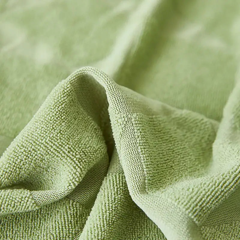 Soft light green terry cloth jacquard sofa seat cover with plush textured weave for decorbites jacquard sofa