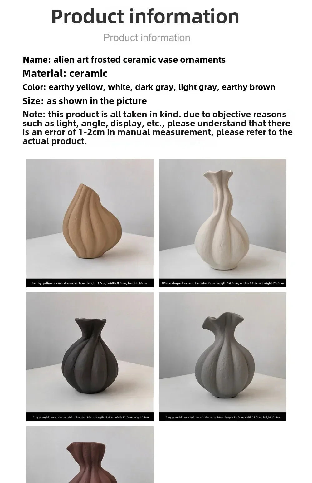 Livetai wabi-sabi handmade ceramic vase with smooth glazed finish in earthy yellow white gray and earthen brown for modern boho decor