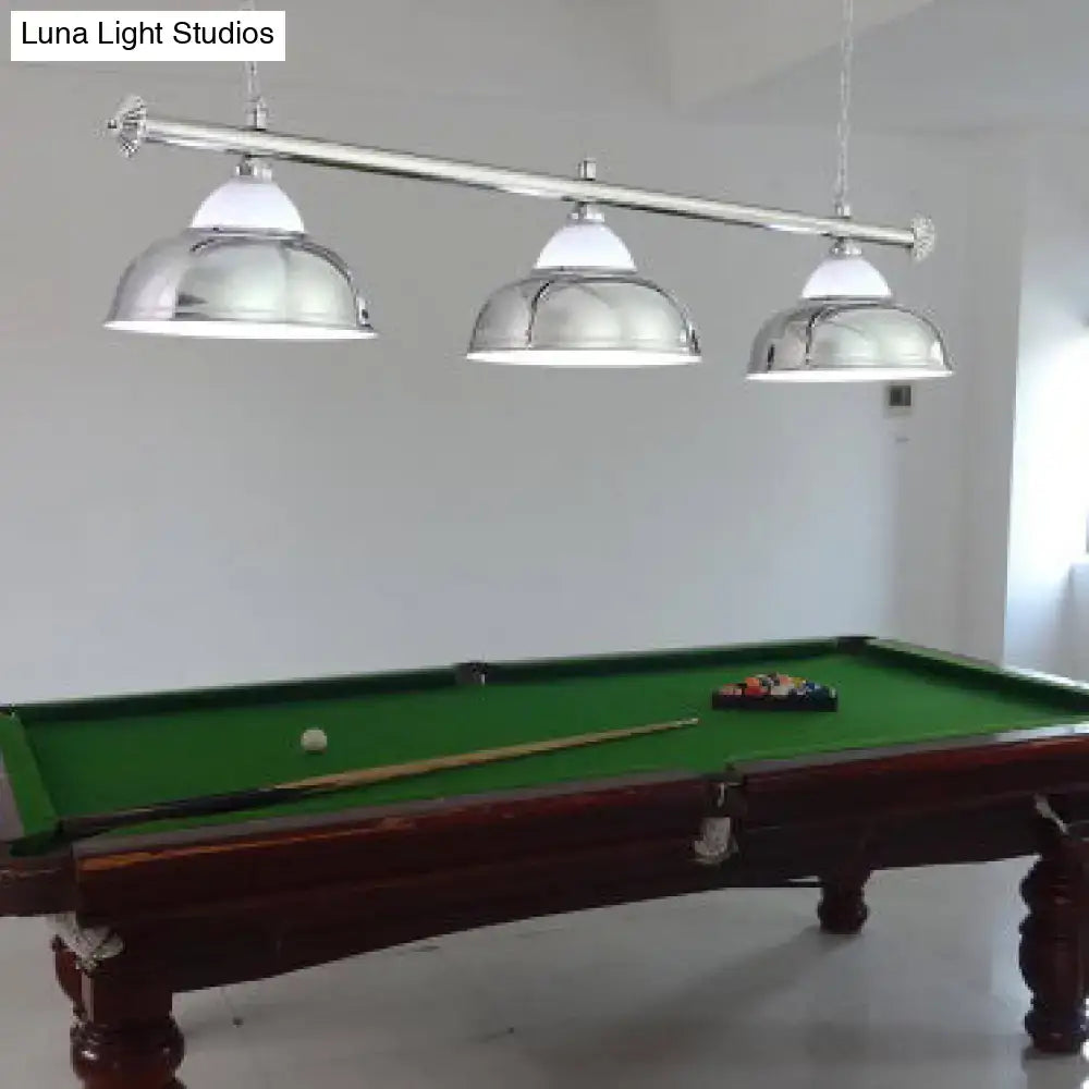 Shiny chrome-finished decorbites pendant light with three white glass shades for pool table 220v-240v 110v-120v