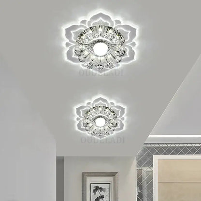 Lotus crystal flower spotlight living room led ceiling light with crystal-clear lotus-shaped decorbites crystal flower design