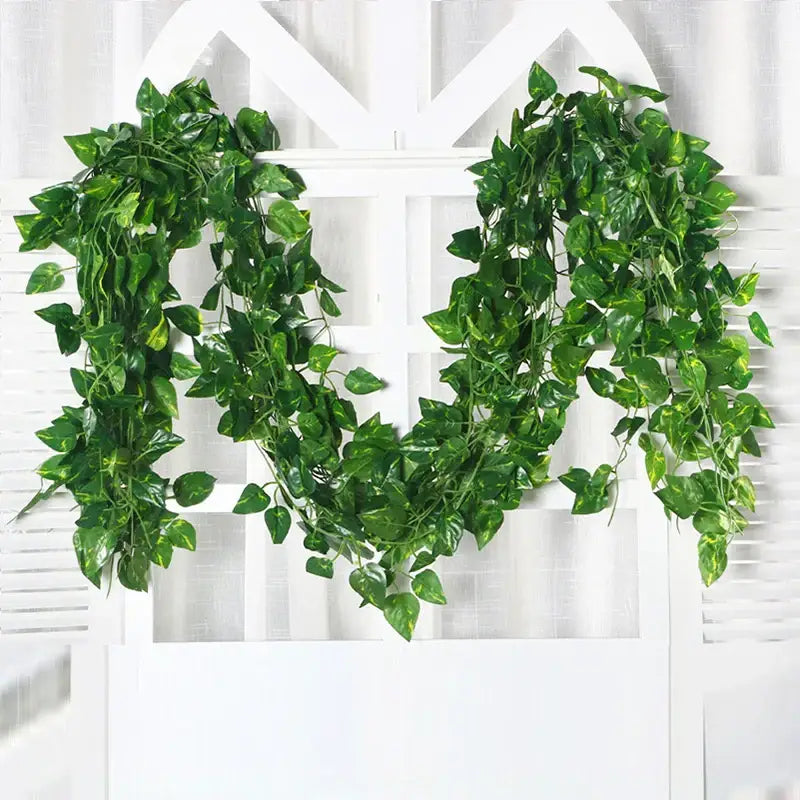 Lush green silk creeper plant with glossy leaves and trailing vines for living room decor by decorbites green silk
