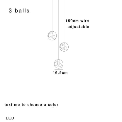 Adjustable luxury amber clear glass pendant light with three 16.5cm spheres on 150cm wire for dining room decorbites clear glass