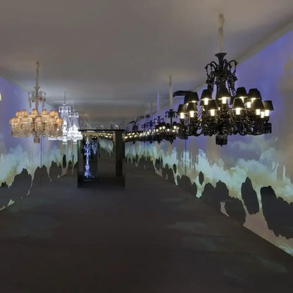 Elegant decorbites black crystal chandelier with multiple tiers and frosted glass shades for luxury dining room decor