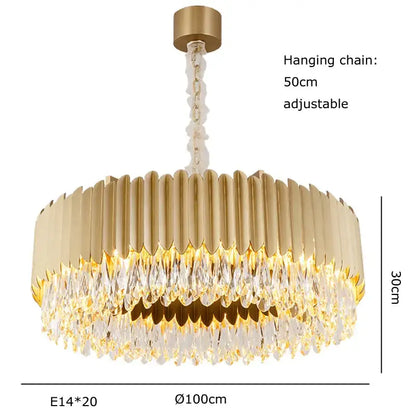 Luxury black crystal pendant lights featuring a gold-toned circular fluted frame with cascading clear crystal droplets for decorbites black crystal ceiling decor