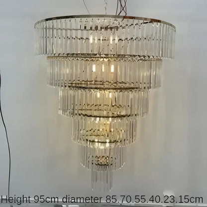 Luxury cascading crystal ice bar chandelier with polished chrome frame and clear glass prisms for dining room decorbites crystal ice