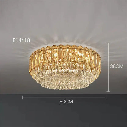 Luxury cascading gold crystal led wall lamp with two tiers of faceted glass decorbites crystal led living room lighting