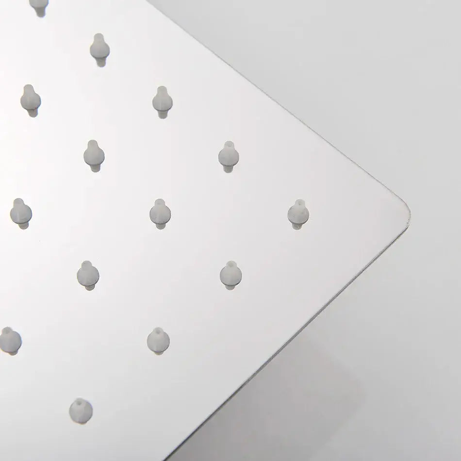 Luxury chrome square shower head in polished chrome with ultrathin stainless steel and rounded nozzles for bathroom use