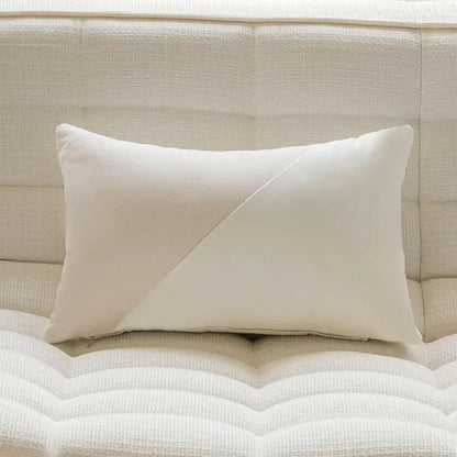 Luxury cream pillow cover with diagonal seam in decorbites camellia jacquard for elegant living room decor