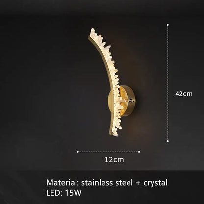 Luxury crystal gold metal wall sconce with gold-toned stainless steel base and clear crystals for living room decorbites crystal gold