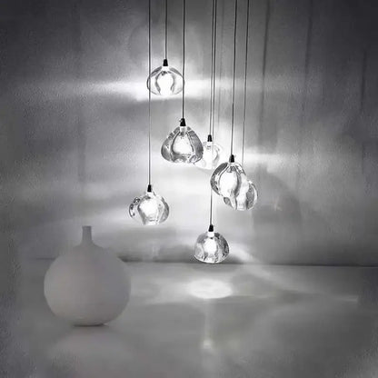 Clear teardrop-shaped glass decorbites crystal led chandelier pendant lights for luxury dining room decorbites crystal use