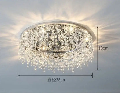 Luxury diamond crystal kitchen ceiling lamp with chrome finish and cascading clear crystal droplets decorbites crystal kitchen