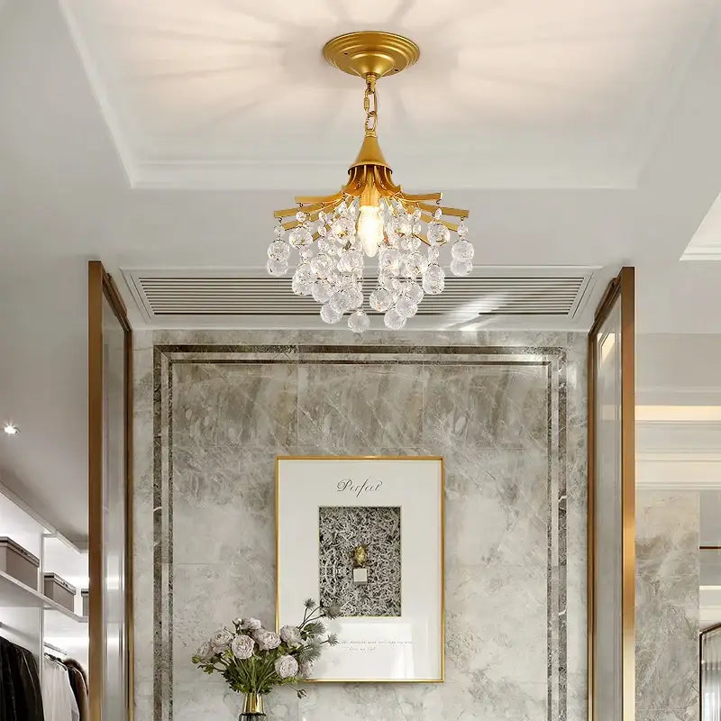 Luxury gold black crystal pendant light with gold-toned chandelier and dangling crystal droplets for dining room decorbites gold black