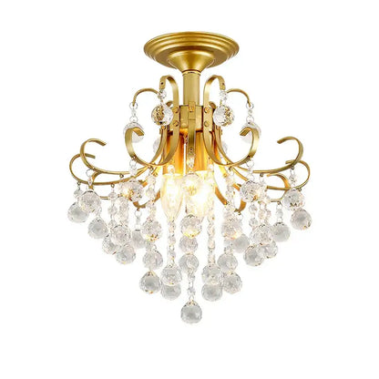 Luxury gold black crystal pendant light chandelier with gold-finished curved arms and cascading clear crystal droplets for dining room decorbites gold black