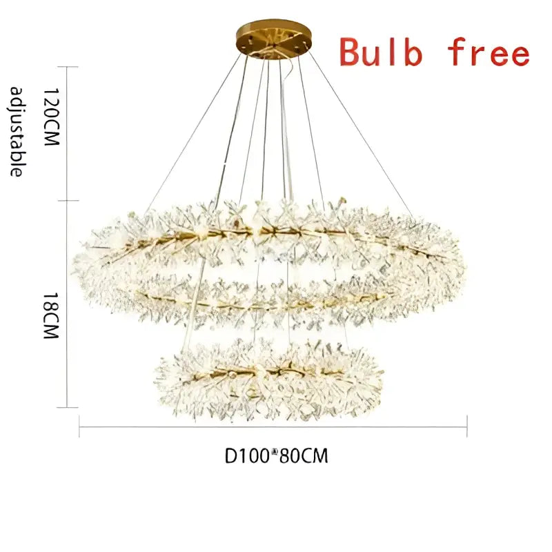 Luxury gold crystal flower chandelier with multi-tiered design and crystal-like leaf accents for elegant living room decorbites decor