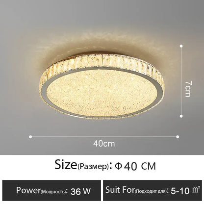 Luxury gold decorbites crystal led ceiling lamp with faceted crystal ring and textured gold center for living room lighting