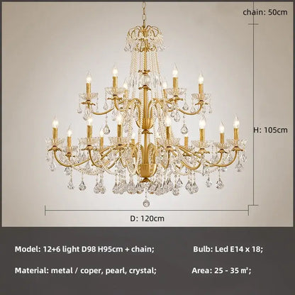 Luxury gold crystal pendant chandelier with intricate metalwork pearl accents and crystal droplets for foyer decorbites crystal pendant