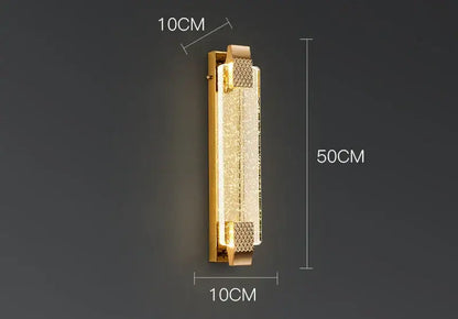Luxury gold crystal wall lamp with textured sparkling panel and metallic mesh accents for elegant living room lighting decorbites crystal wall
