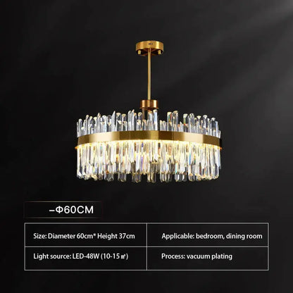 Elegant gold-plated decorbites crystal chandelier with cascading clear prisms for luxury dining room decorbites crystal chandeliers