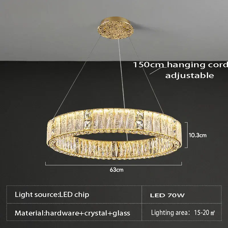 Gold-toned decorbites crystal glass chandelier with embedded crystals for luxury living room lighting decorbites crystal glass