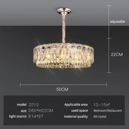 Luxury gold decorbites crystal ring chandelier with a sleek chrome finish and cascading k9 crystals for dining room