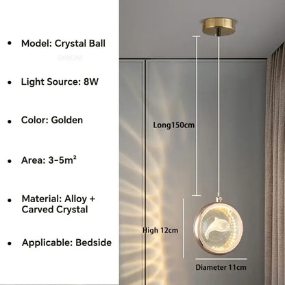 Luxury gold deer crystal ball chandelier pendant light with carved crystal design and 8w led bulb for elegant decorbites decor