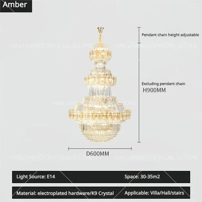 Elegant gold decorbites crystal chandelier with multi-tiered k9 crystal design for luxury living room decor