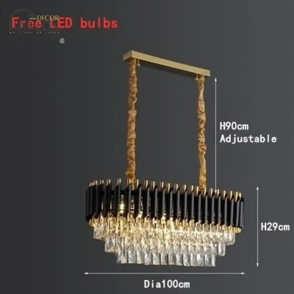 Gold-toned DecorBites Nebra luxury K9 crystal chandelier with twisted rope suspension and black cylindrical shades
