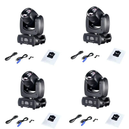 Matte black decorbites 120w moving head light with sleek angular design and adjustable lens for dynamic living room lighting